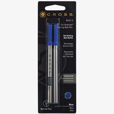 Cross Cross Selectip Gel Rollerball Refill - Blue Medium	(Blister of  2)