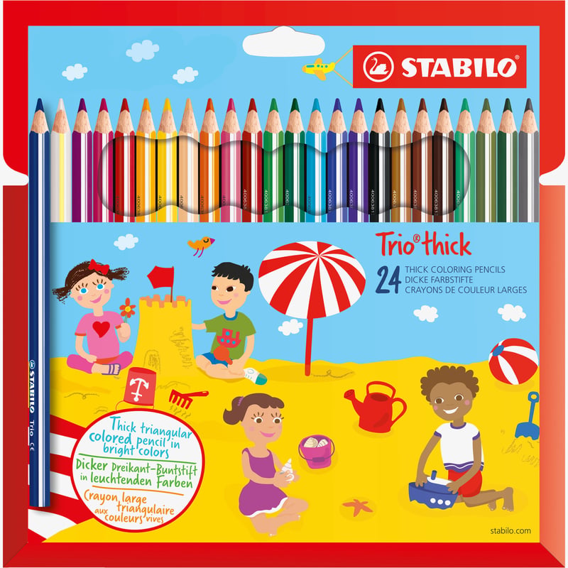 STABILO STABILO Trio thick Colouring Pencil - Wallet of 24 - Assorted Colours
