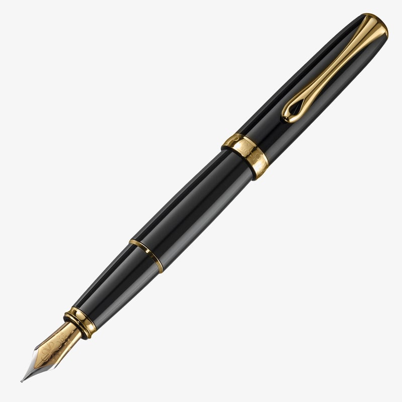 Diplomat Diplomat Excellence A2 Fountain Pen - Black Lacquer Gold Trim