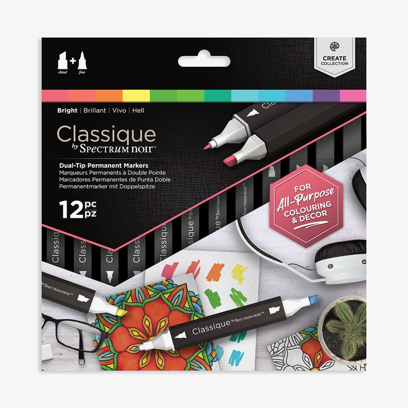 Spectrum Noir Spectrum Noir Classique Markers - Vivid Brights (Pack Of 12)