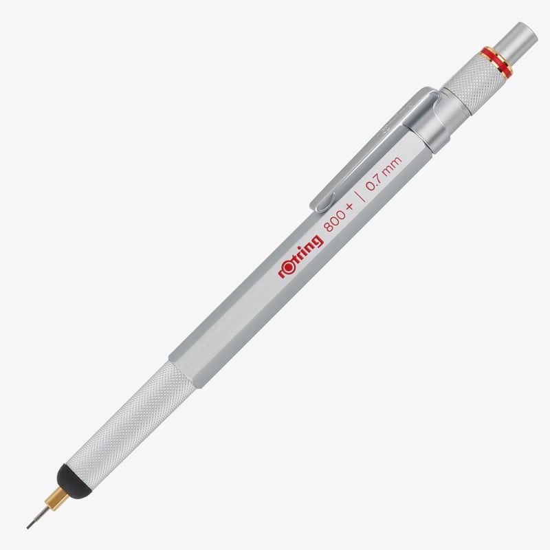 Rotring Rotring 800+ Mechanical Pencil & Stylus - Silver Barrel - 0.70mm