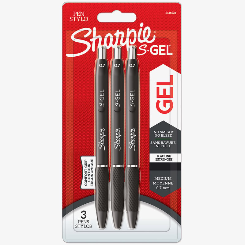 Sharpie Sharpie S Gel Pens - Black (Blister of 3)