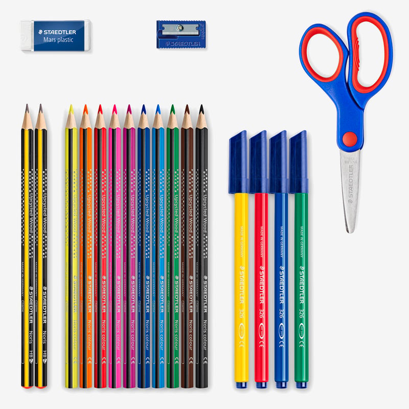 Staedtler Noris Junior – Set D'activités Dessin 2+ Ans : 6 Crayons Cire, 1 Crayon Graphite 2B + Livret 10 Pages – Cadeau éducatif
