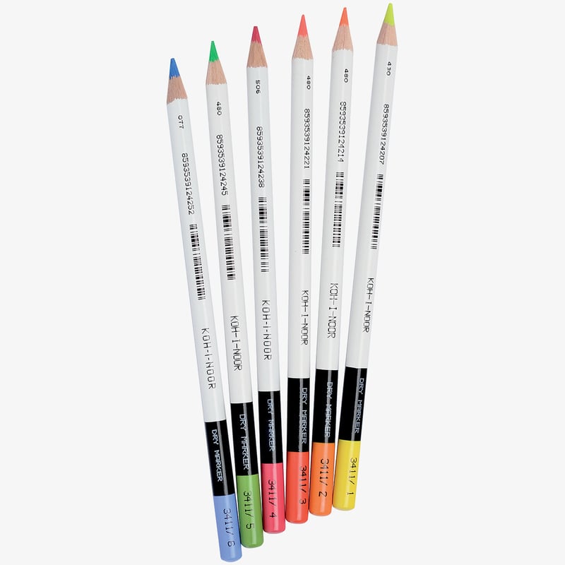 Koh-I-Noor Koh-I-Noor 3415 Round Highlighter Pencils - Assorted Colours (Pack of 6)