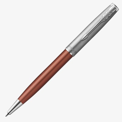 Parker Sonnet Essentials Ballpoint Pen - Matte Orange & Sandblasted Steel