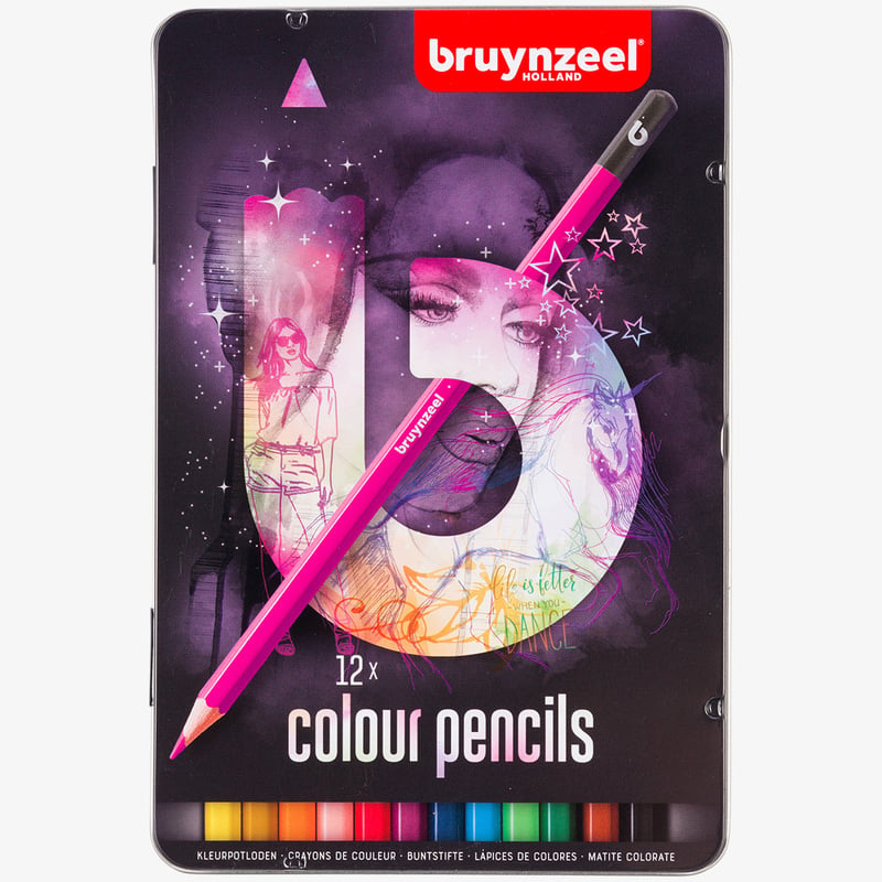 Bruynzeel Bruynzeel Colouring Pencils - Light Colours (Tin of 12)