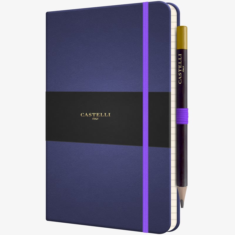 Castelli Castelli Tuscon Hardback Medium Notebook - Ruled - Indigo Blue