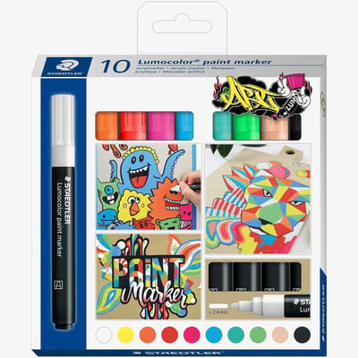 Staedtler Lumocolor Paint Markers - Assorted Colours (Pack of 10)