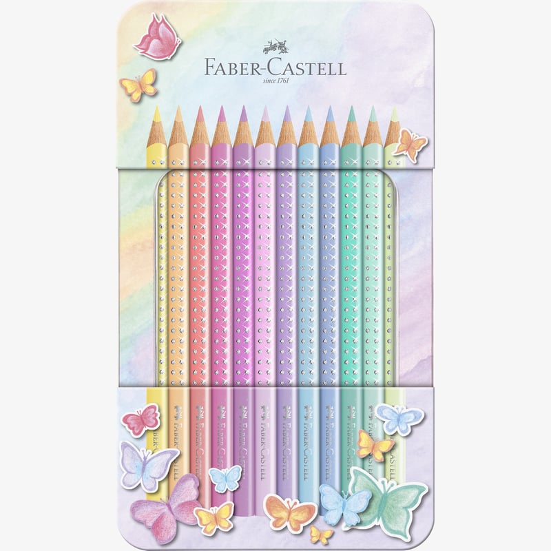 Faber-Castell Faber-Castell Sparkle Colour Pencil - Pastel (Tin of 12)