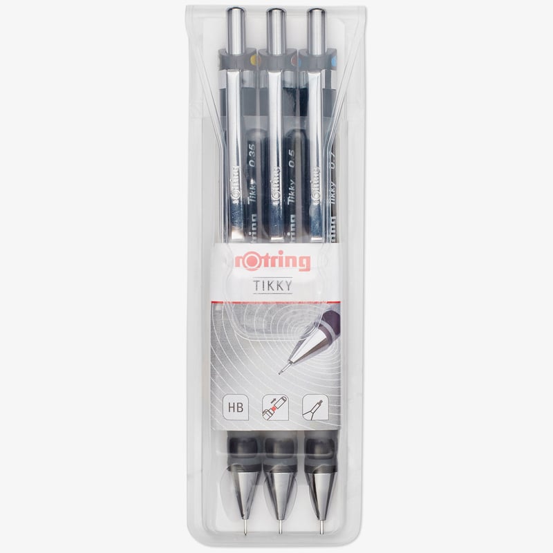 Rotring Rotring Tikky Mechanical Pencils - Black Barrel - 0.35mm, 0.50mm, 0.70mm
