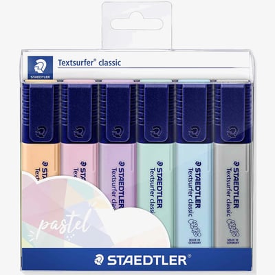 Staedtler Textsurfer Classic Highlighters - Pastel Colours (Pack of 6)