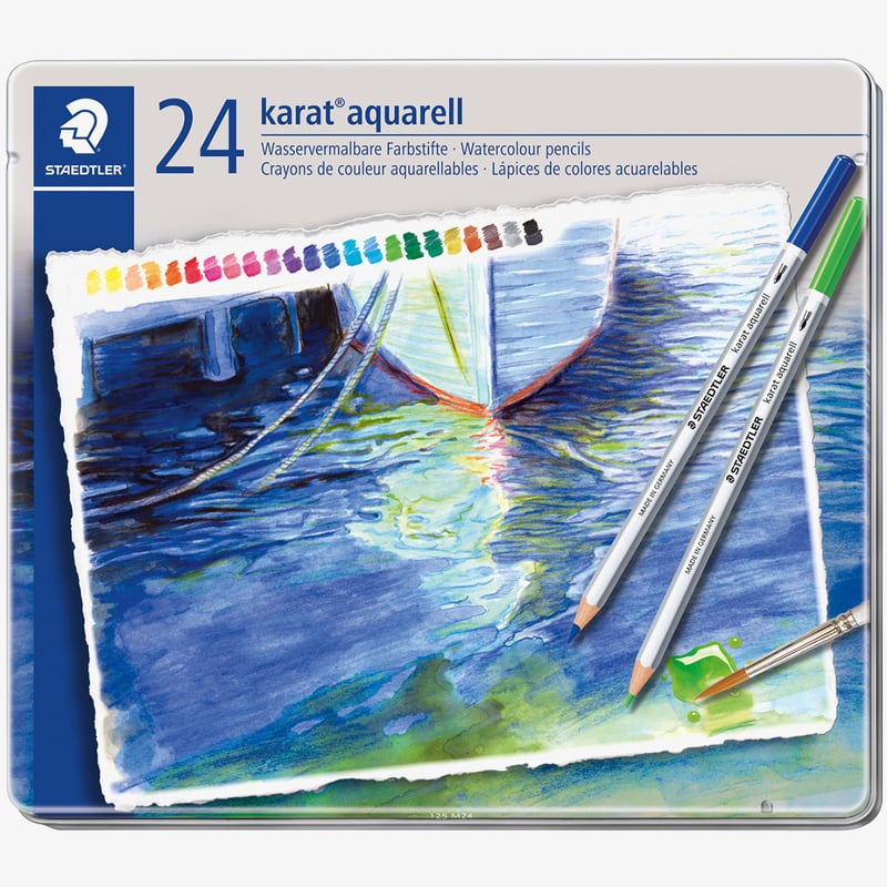 Staedtler Staedtler Karat Aquarell Watercolour Pencils - Assorted Colours (Tin of 24)
