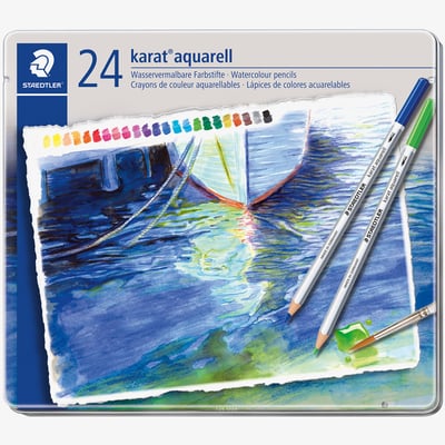 Staedtler Staedtler Karat Aquarell Watercolour Pencils - Assorted Colours (Tin of 24)