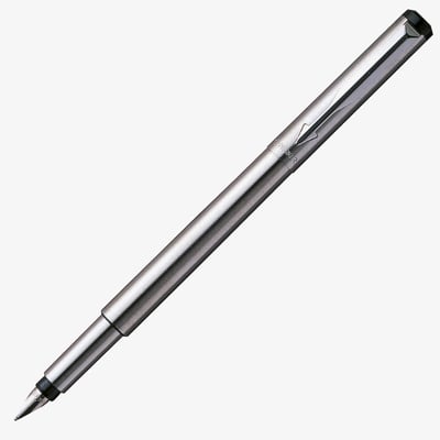 Parker Vector Fountain Pen - Stainless Steel Chrome Trim