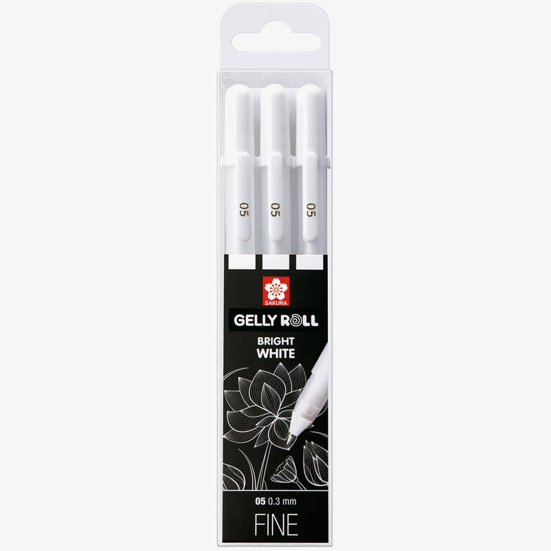 Sakura Sakura Gelly Roll Basic Gel Pens - 0.5mm - White Set (Pack of 3)