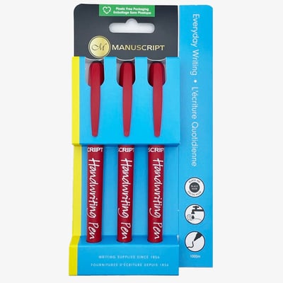 Manuscript Manuscript Handwriting Pens - Black (Triple Pack)