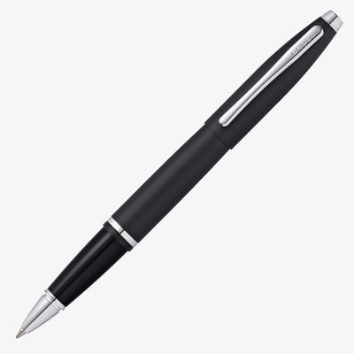 Cross Calais Rollerball Pen - Matte Black Chrome Trim