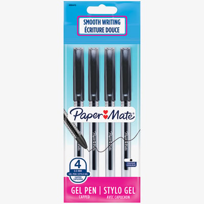 Papermate Jiffy Gel Ballpoint Pen - Black (Pack of 4)
