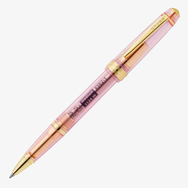 Cross Cross Bailey Light Ballpoint Pen - Translucent Pink Sapphire Resin with Gold Trim