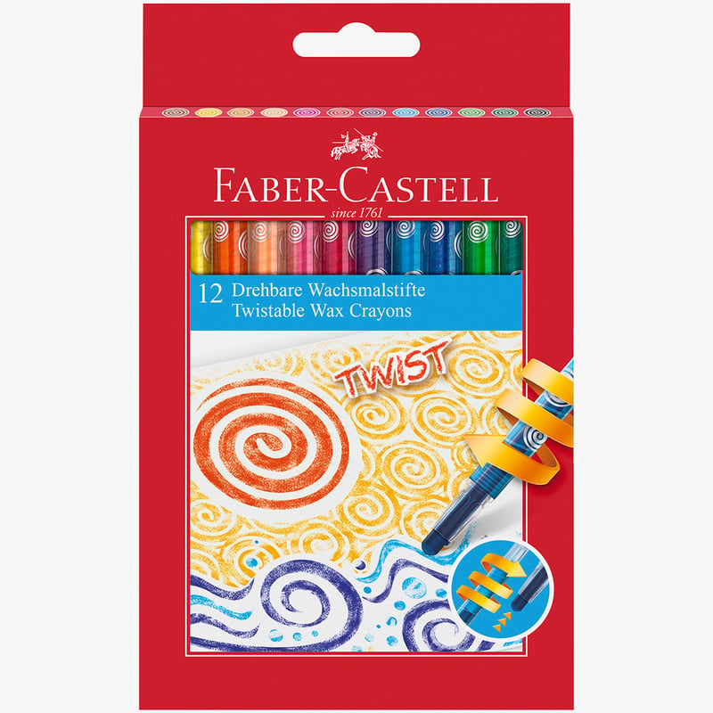 Faber-Castell Faber-Castell Jumbo Twist Colouring Crayons - Assorted Colours (Pack of 12)