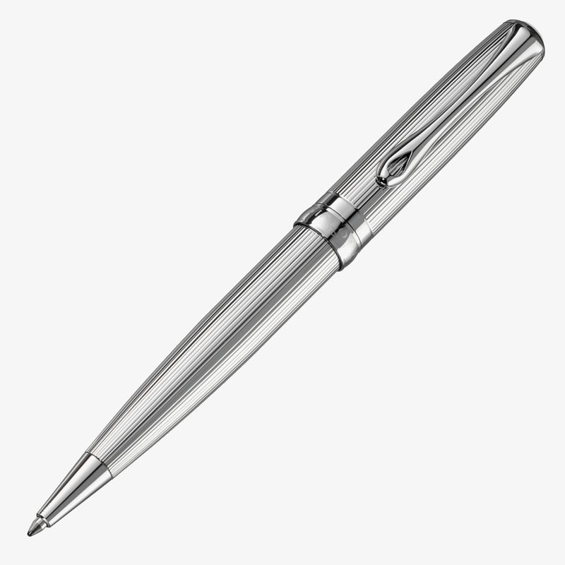Diplomat Diplomat Excellence A2 Ballpoint Pen - Guilloche Lined Chrome