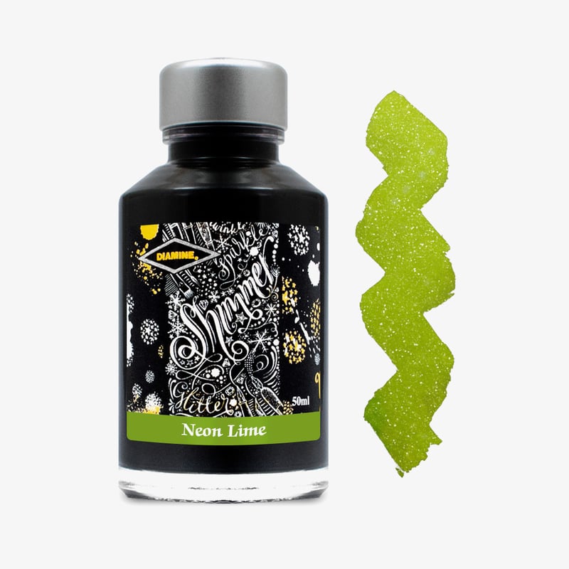 Diamine Inks Diamine Shimmering Ink Bottle 50ml - Neon Lime