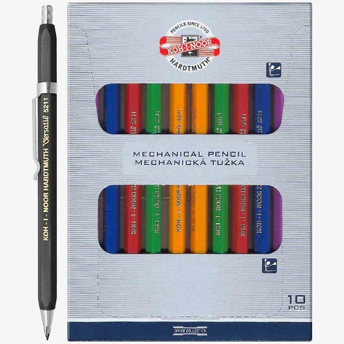 Koh-I-Noor Koh-I-Noor 5211 Mechanical Clutch Leadholder - 2.0mm - Assorted Colours (Pack of 10)