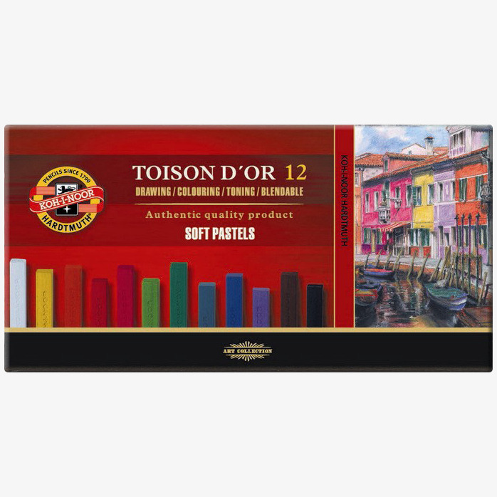 Koh-I-Noor Koh-I-Noor 8582 Artist's Square Dry Chalks - Assorted Colours (Pack of 12)