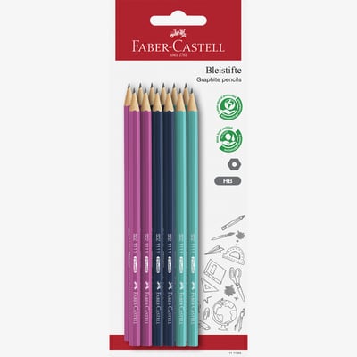 Faber-Castell Faber-Castell 1111 Graphite Pencil - Coloured HB (Blister of 12)