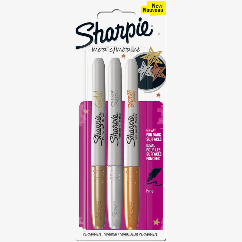 Sharpie Sharpie Metallic Marker Pen - Assorted Colours (Pack of 3)
