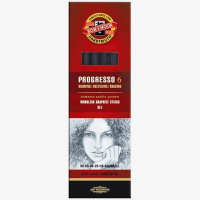Koh-I-Noor 8915 Woodless Graphite Pencils - Assorted Gradations (Pack of 6)