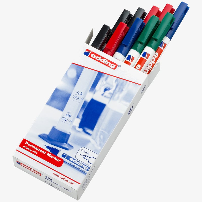Edding Edding 404 Permanent Markers - Assorted Colours (Pack of 10)