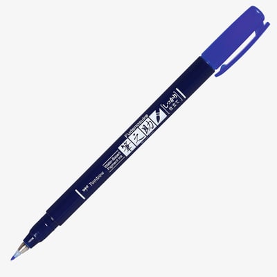 Tombow Fudenosuke Hard Tip Brush Pen - Blue