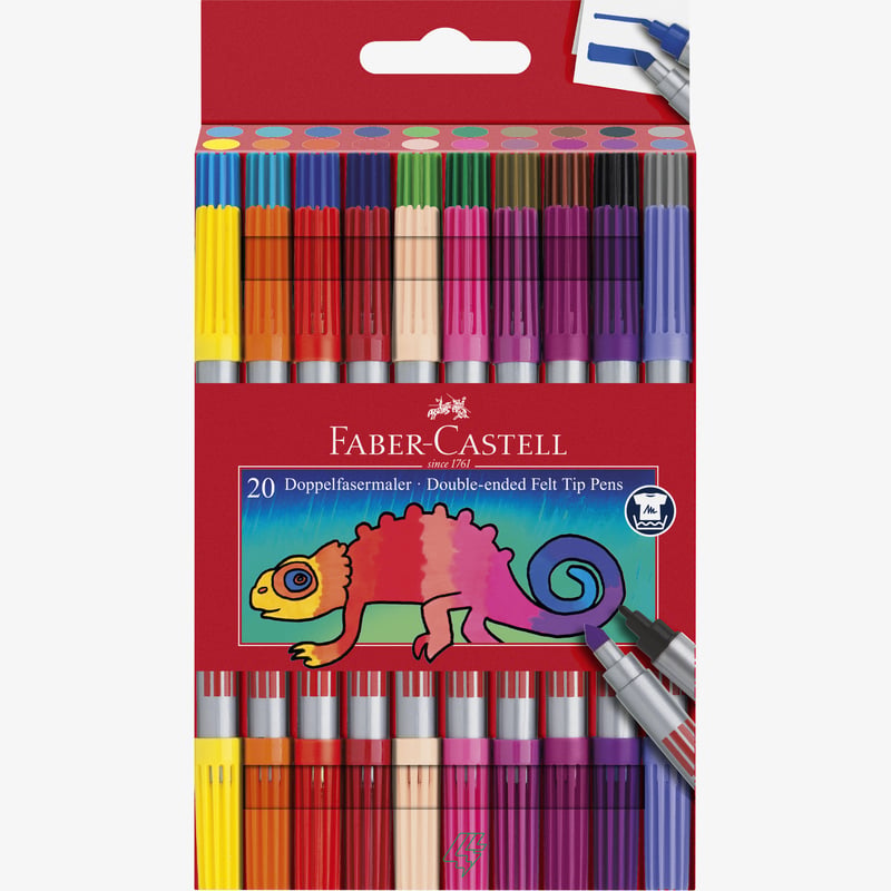 Faber-Castell Faber-Castell Double Fibre-Tip Pen Set - Pack of 20