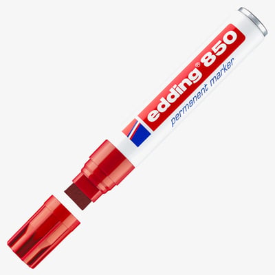 Edding 850 Permanent Marker - Chisel Tip - Extra Broad - Red