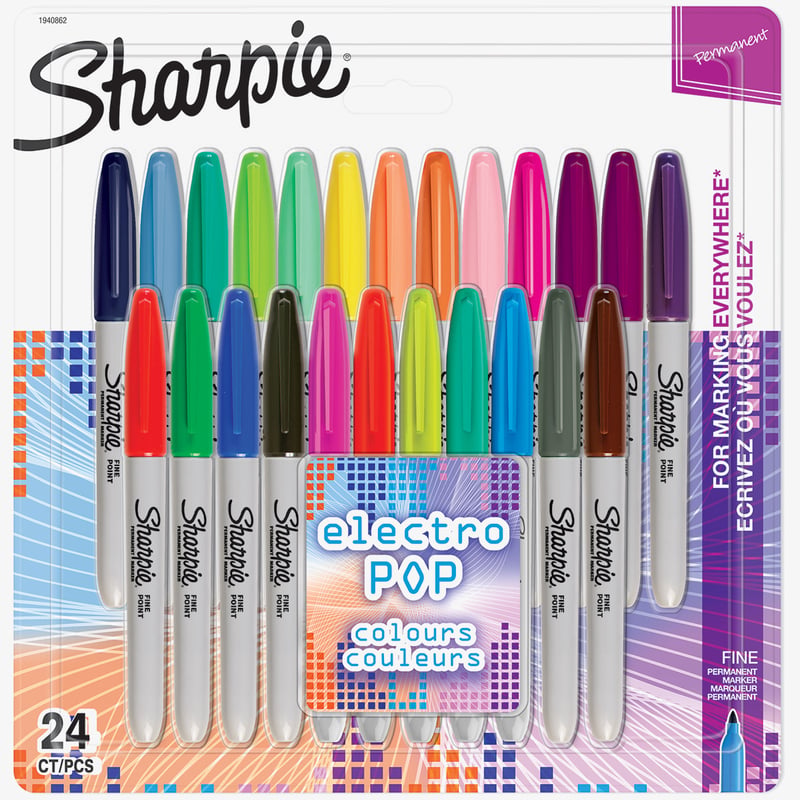 Sharpie Sharpie Fine Marker Pens - Electric Pop (Pack of 24)
