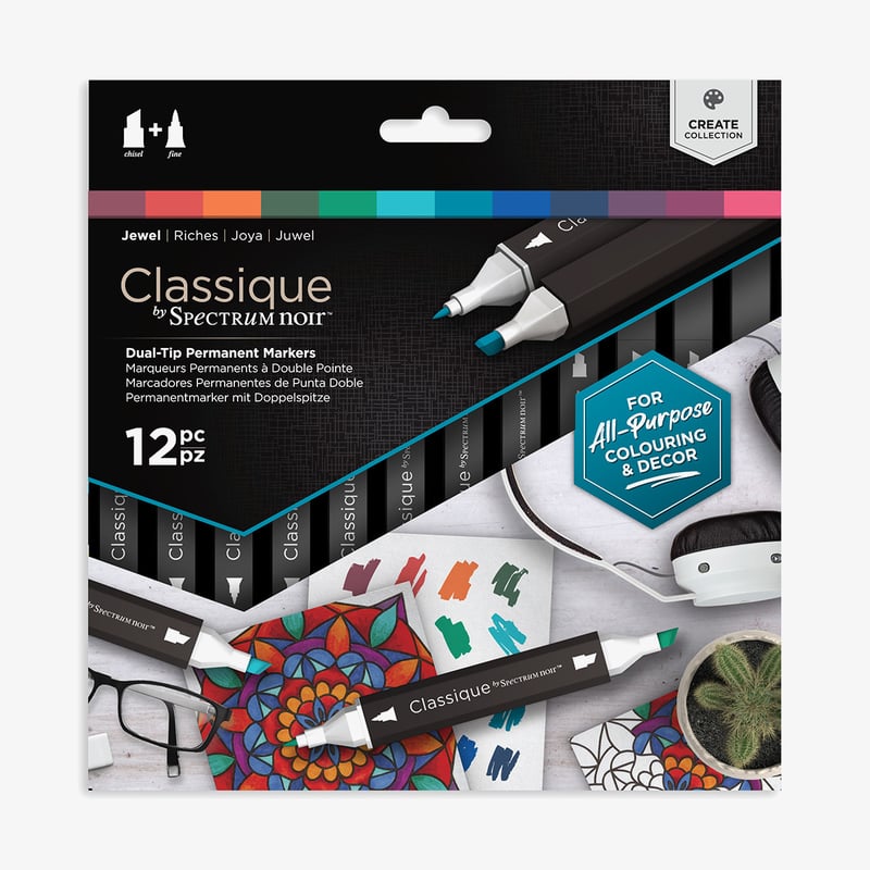 Spectrum Noir Spectrum Noir Classique Markers - Jewel Tones (Pack Of 12)