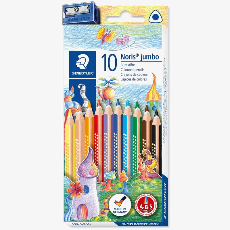 Staedtler Staedtler Noris Jumbo Triplus Colouring Pencils - Assorted Colours (Pack of 10)