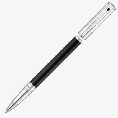 S.T. Dupont D-Initial Rollerball Pen - Duotone Black & Chrome