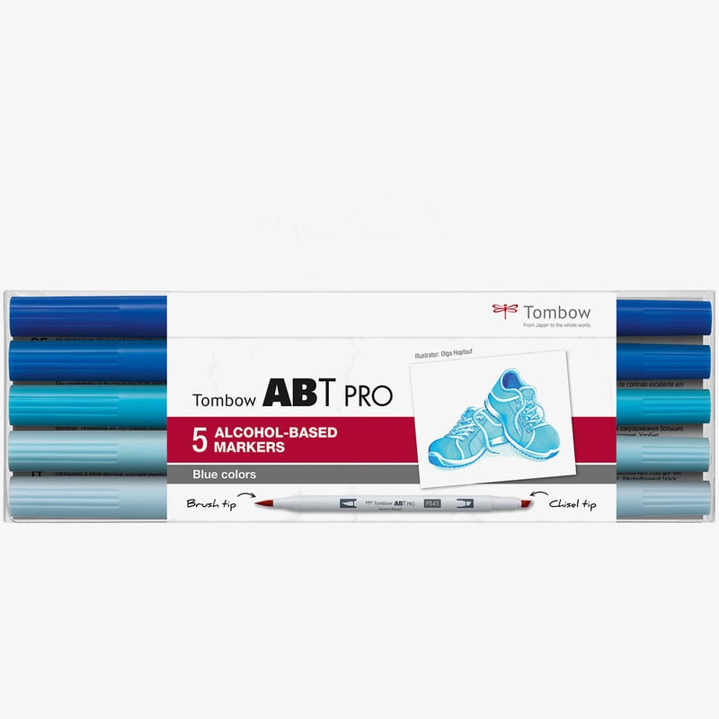 Tombow Tombow ABT PRO Markers - Blue Colours (Pack of 5)