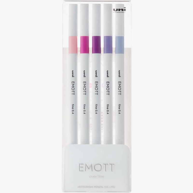 Uni-Ball Uni-Ball PEM-SY Emott Fineliner Pens - Floral Colours (Pack of 5)