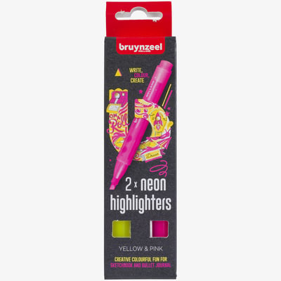 Bruynzeel Highlighters - Yellow & Pink (Pack of 2)
