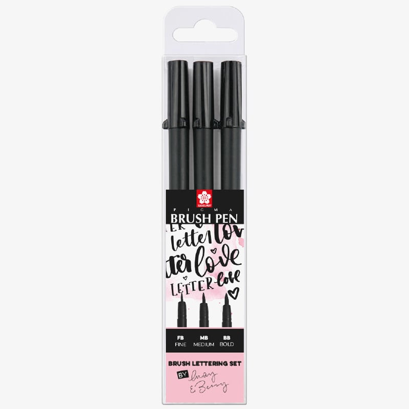 Sakura Sakura Pigma Brush Pen Hand Lettering Set - Black - Set of 3