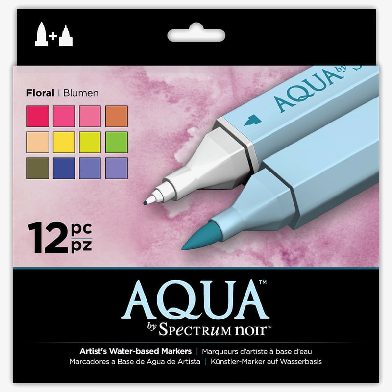 Spectrum Noir Spectrum Noir Aqua Watercolour Markers - Floral (Pack of 12)