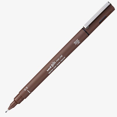 Uni-Ball Pin Drawing Pen - 0.50mm - Sepia