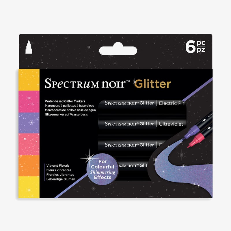 Spectrum Noir Spectrum Noir Glitter Markers - Vibrant Florals (Pack Of 6)