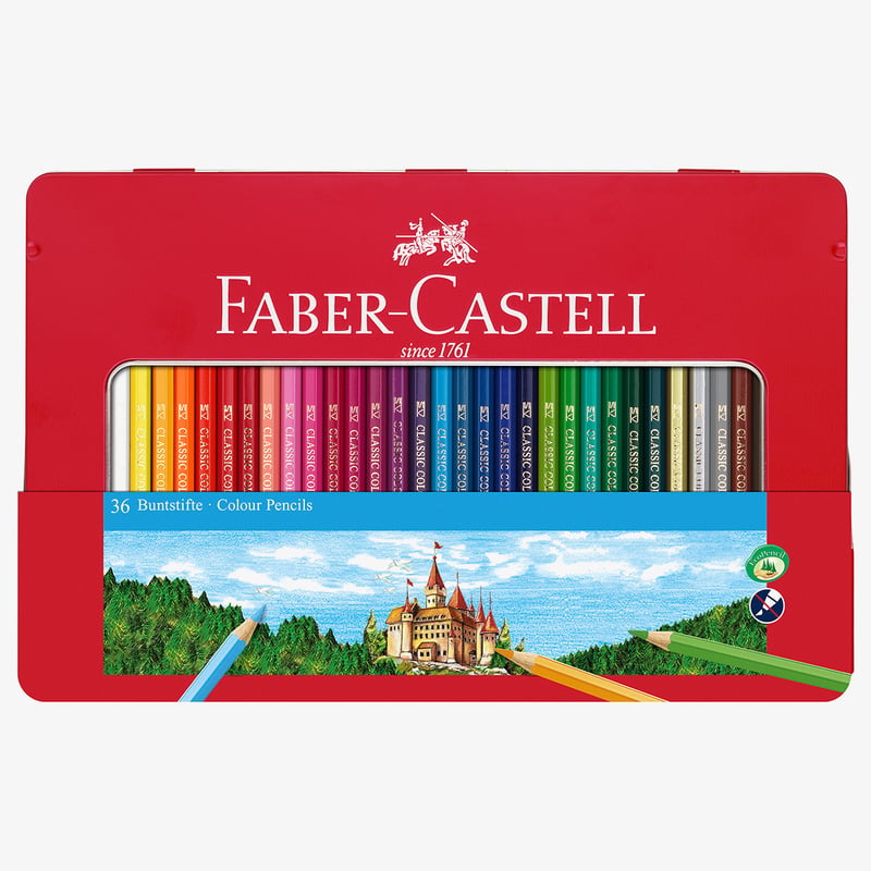 Faber-Castell Faber-Castell Hexagonal Colouring Pencils - Assorted Colours (Tin of 36)