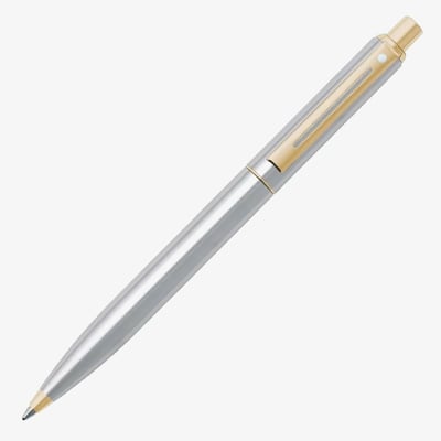 Sheaffer Sentinel Ballpoint Pen - Brushed Chrome Gold Trim