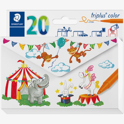 Staedtler Triplus Colouring Pens - Assorted Colours (Pack of 20)