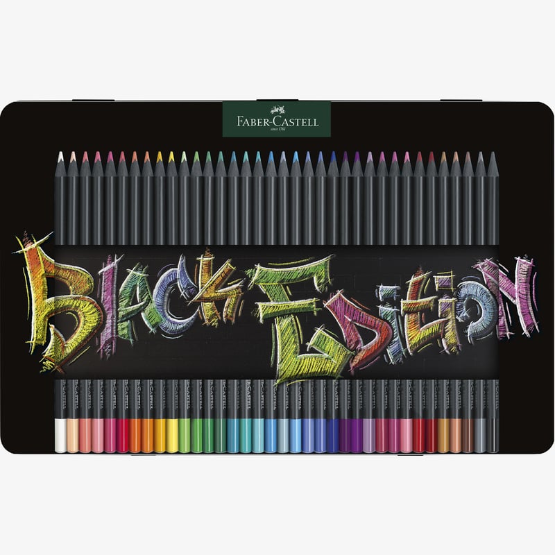 Faber-Castell Faber-Castell Black Edition Colour Pencils - Tin of 36